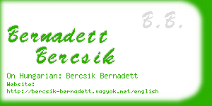 bernadett bercsik business card